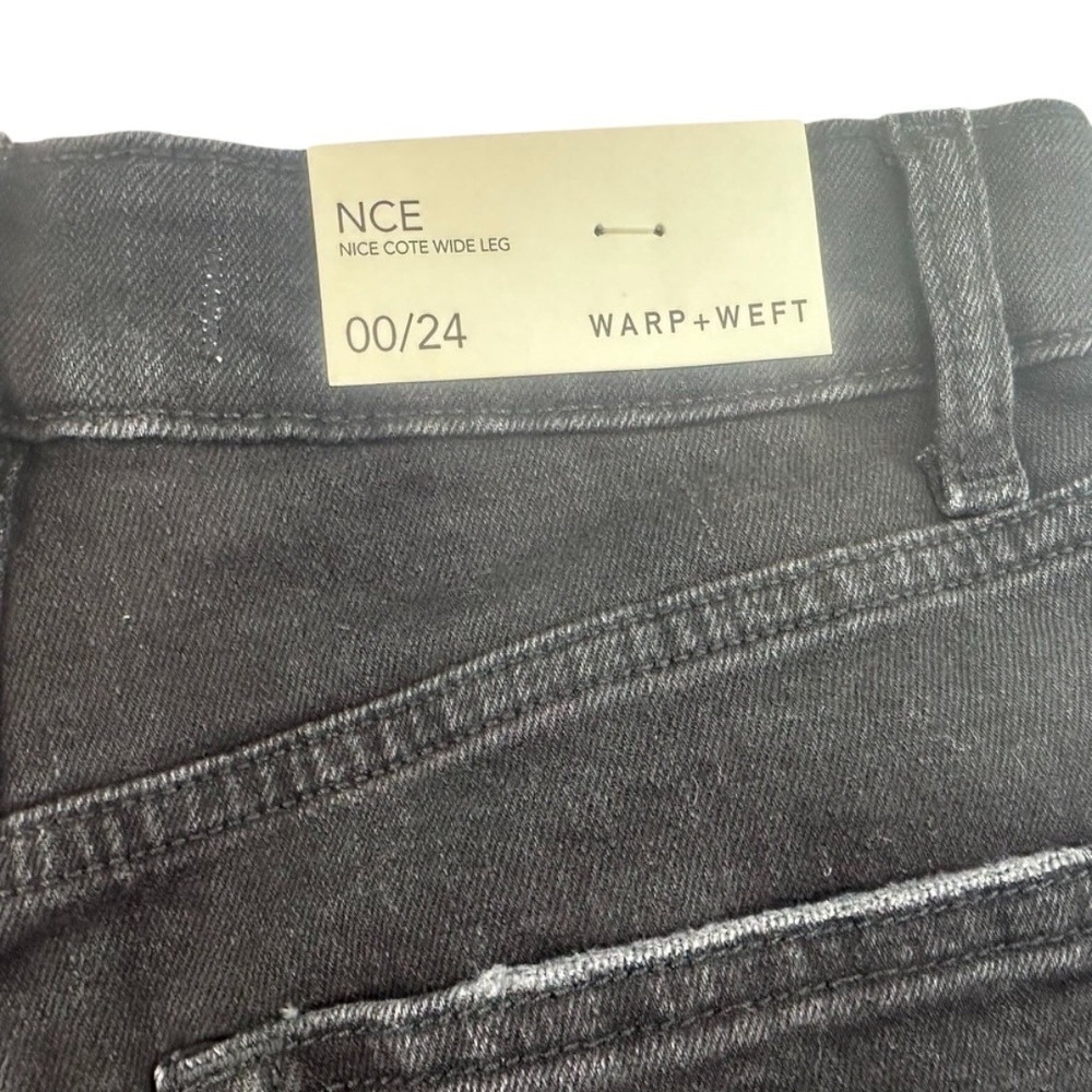 Warp + Weft NCE Nice Cote Wide Leg Black Jeans Size 24 NWT - Picture 8 of 16